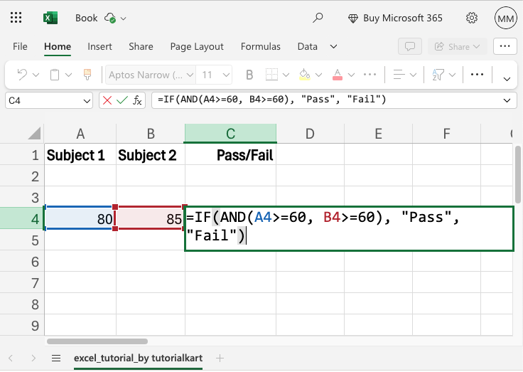 Excel Example: IF with AND and OR Functions